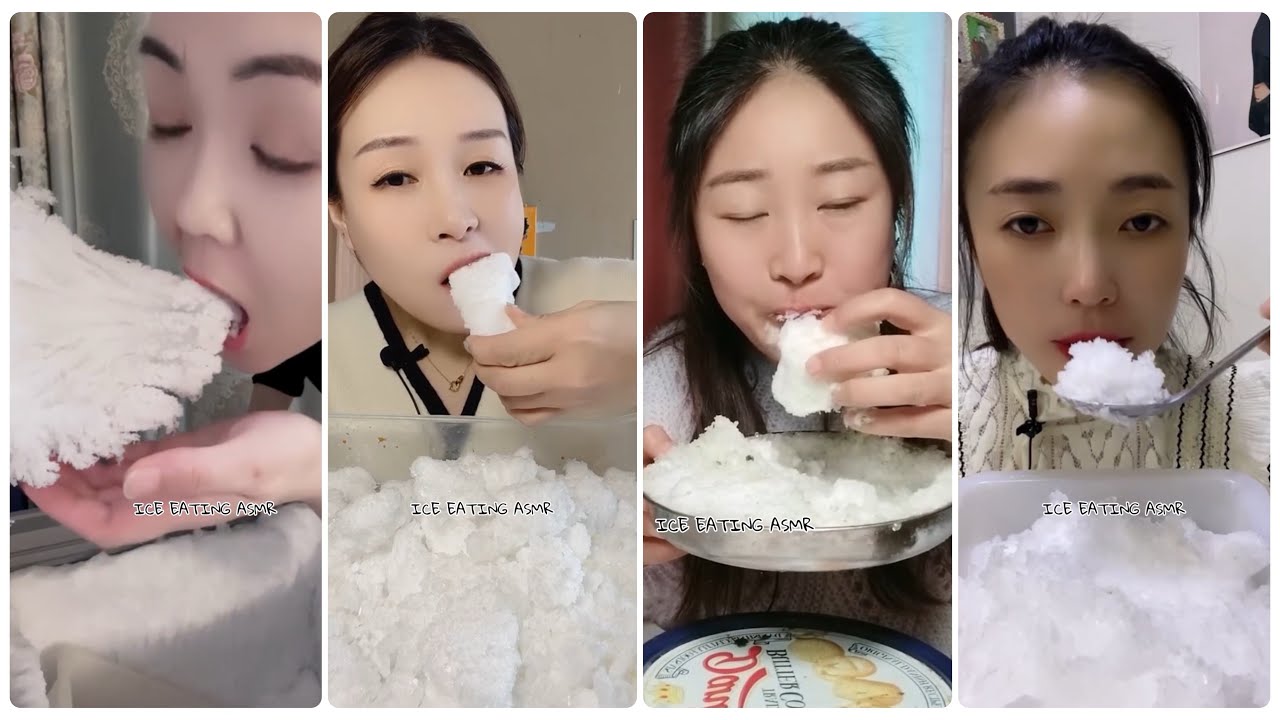 Ice scraping deep freezer asmr & Ice eating asmr & ice freezer frost eating & fridge ice mukbang 162