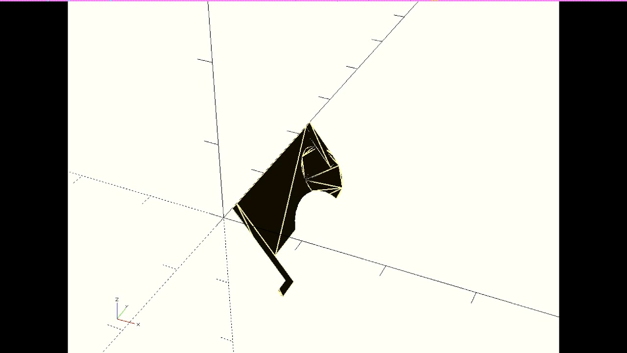 OpenSCAD 2D to 3D rotate_extrude() demo