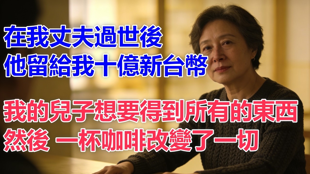 【真實故事】在我丈夫過世後，他留給我十億新台幣。我的兒子想要得到所有的東西——然後，一杯咖啡改變了一切…