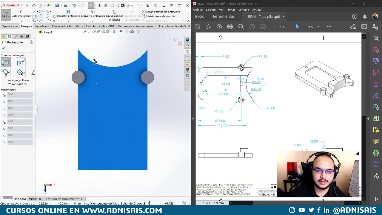 Lección 8 - Modelado básico de piezas - Curso SolidWorks CSWA CSWP