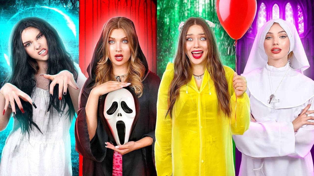 النجاة بعد مشاهدة كل فيلم رعب ل 24 ساعة! نحن محاصرون في أفلام الرعب سكريم والخاتم والراهبة وإت