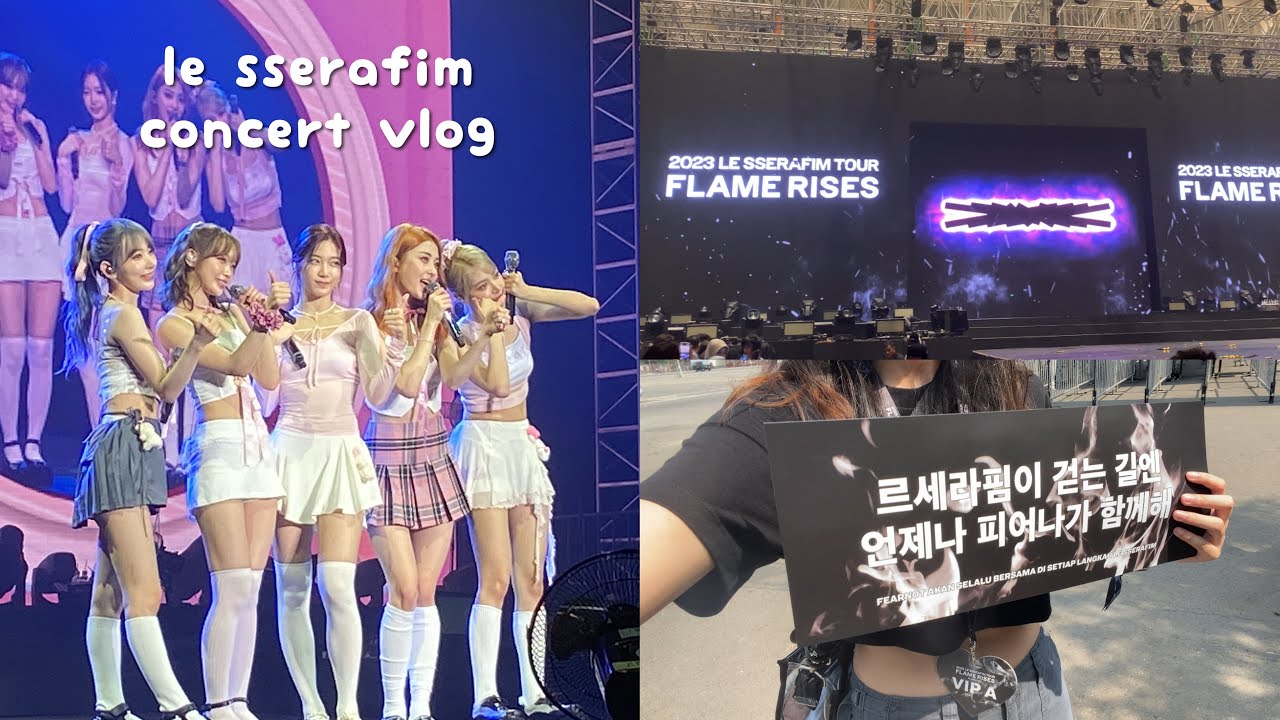 🔥 [concert vlog] le sserafim ‘flame rises’ 1st tour in jakarta 2023: VIP + soundcheck