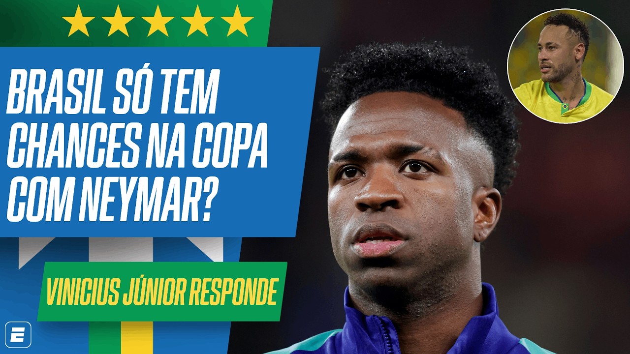 VINI JR. FALA SOBRE AUS&Ecirc;NCIA DE NEYMAR E CHANCES DO BRASIL NA COPA DO MUNDO | ESPN