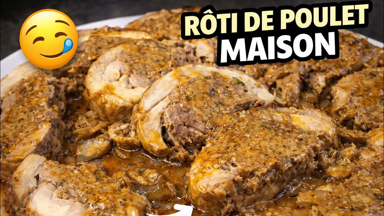 ⭐️RÔTI DE CUISSES DE POULET FARCI À LA VANDE HACHÉE ET MARINADE POUR POULET 