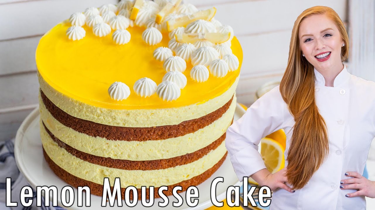 Amazing Lemon Mousse Cake Recipe!! With Lemon Cake, Lemon Curd & Zesty Lemon Mousse!!