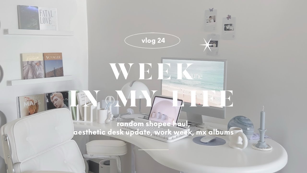 week in my life • shopee haul, aesthetic work from home setup, office work, desk essentials
