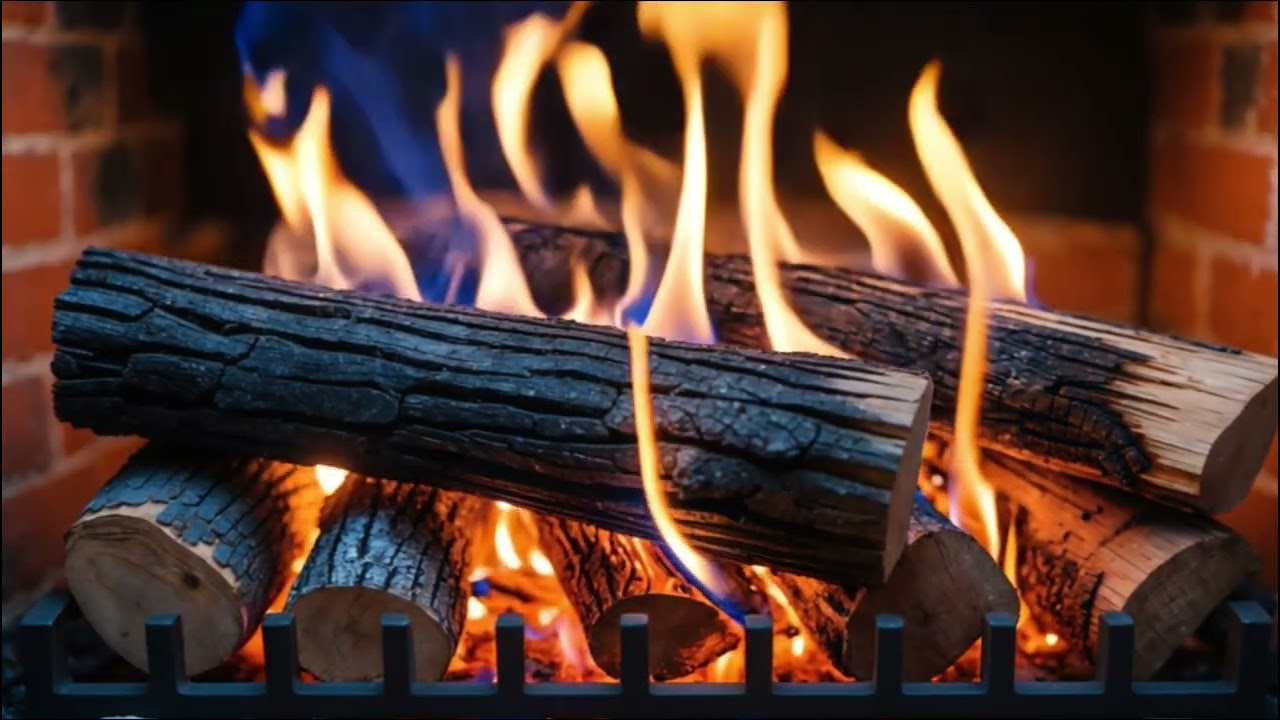 Rare Blue & Orange Fireplace Ambience for Deep Sleep, Anxiety Relief, Calm Nights, and Cozy Focus