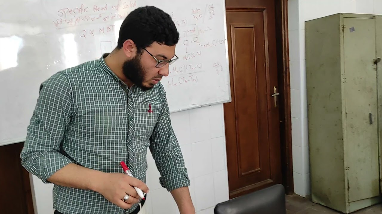 specific heat of solid by mixing method الحرارة النوعية لجسم صلب بطريقة الخلط