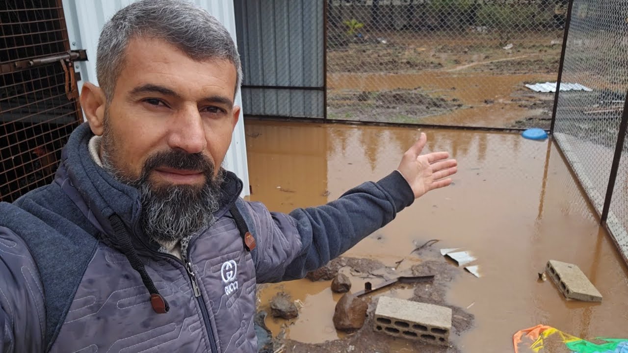 اجت عاصفه قوية دمرت كلشي وبيت الدجاج غرق في المياه والزرع دمر 