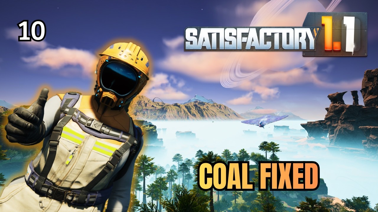 Satisfactory 1.1 – Оптимизация использования угля и наш первый настоящий завод | Эпизод 10