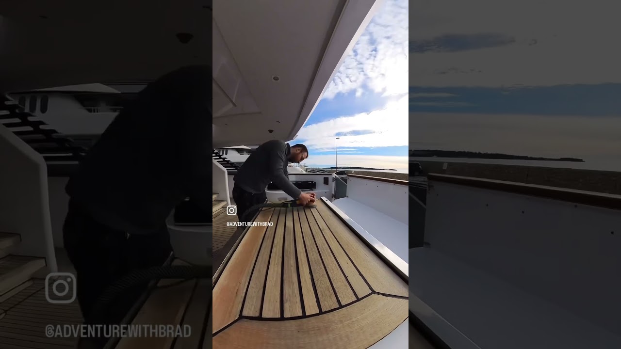 How to re-caulk a teak deck #yachtieworld #teakdeckrepair #deckhand