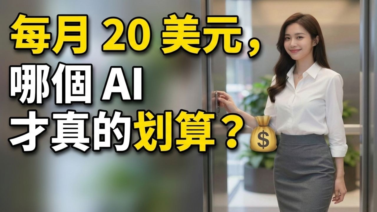 每月 20 美元，哪個 AI 工具才真的划算？💰