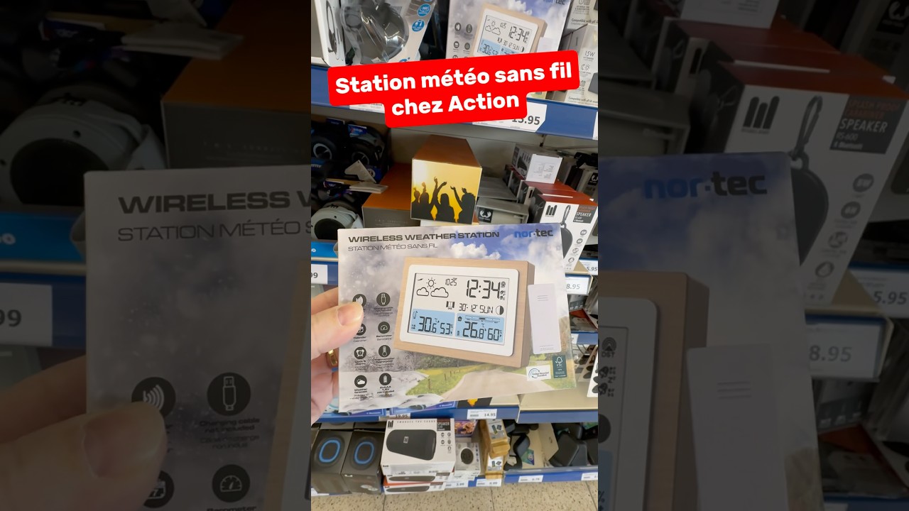 Station m&eacute;t&eacute;o sans fil chez Action #stationmeteo #meteo #thermometre #magasinaction #action