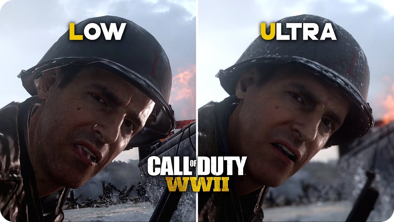 PC Graphics Comparison - COD WW2 - Low vs Ultra Settings