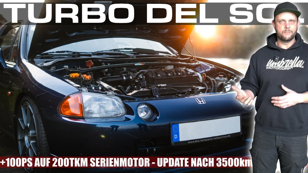 Honda del Sol mit D16 TURBO: +100PS auf 200tkm SERIENMOTOR - PROBEFAHRT nach 3500KM!