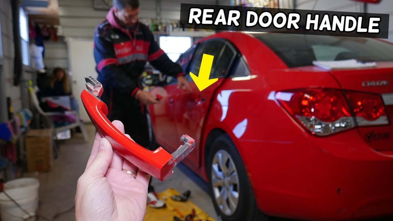CHEVROLET CRUZE REAR EXTERIOR DOOR HANDLE REMOVAL REPLACEMENT. CHEVY CRUZE