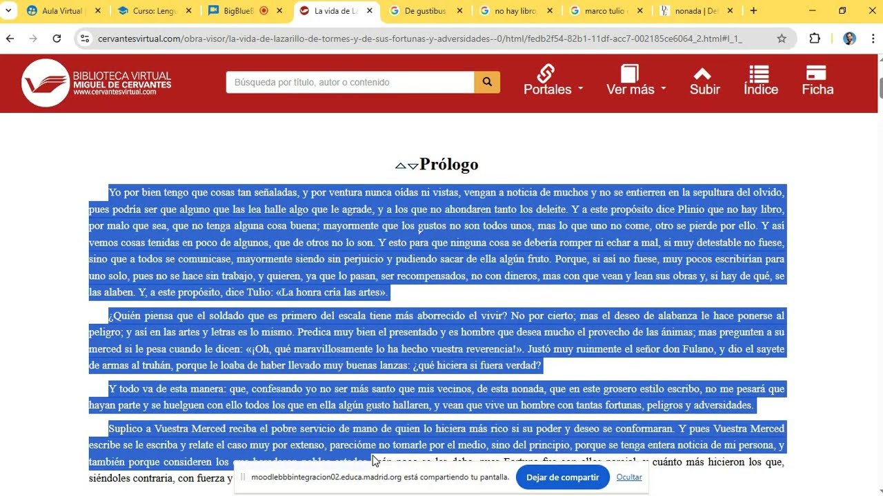 Lectura comentada del Lazarillo de Tormes (1) - Prólogo (Lengua I ESO Adultos 2026)