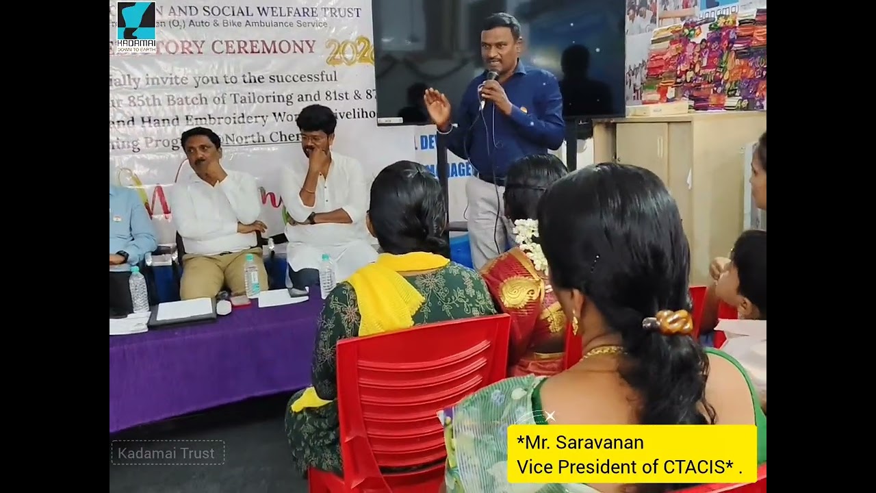 *Mr. Saravanan - Vice President of CTACIS* he honoured our trust activities 