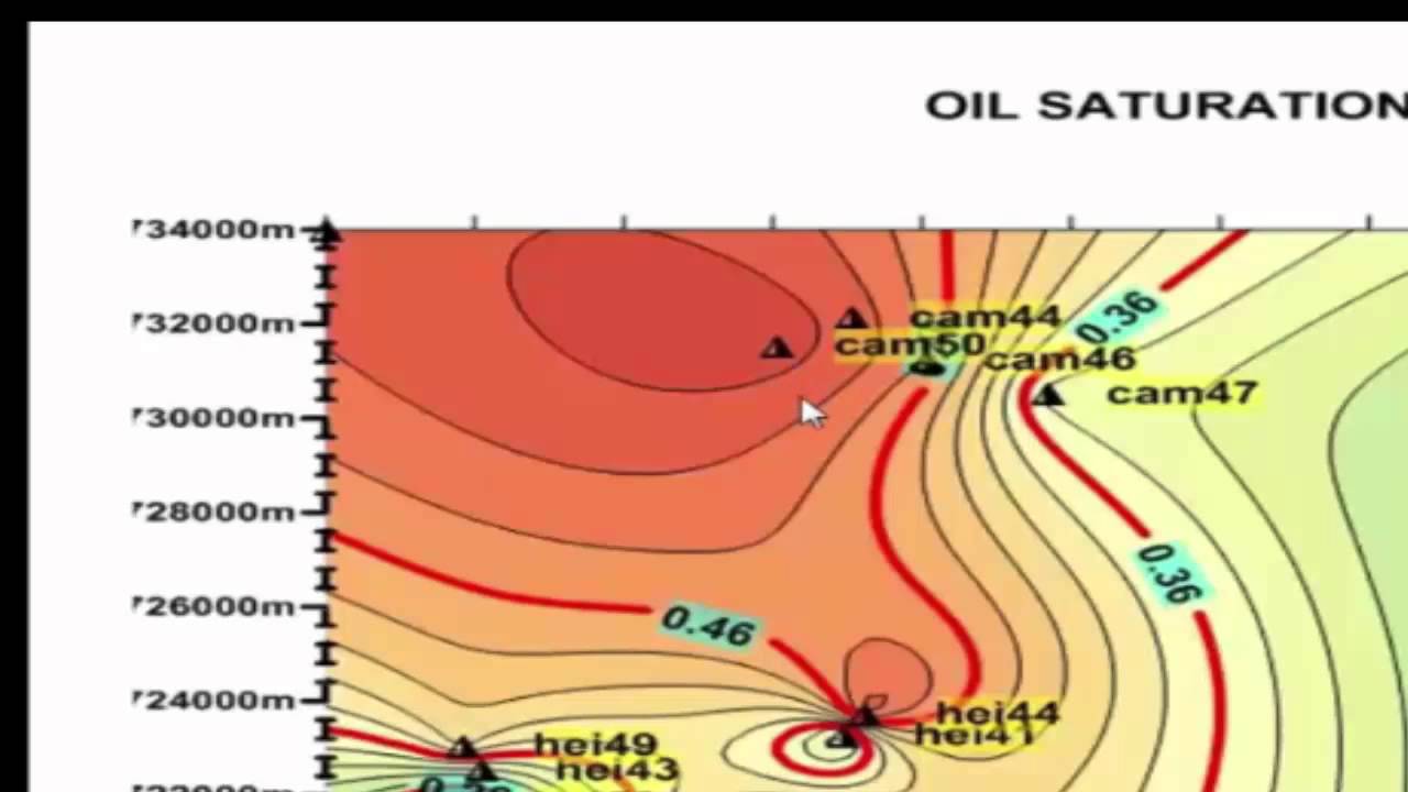 رسم الخرائط الكنتورية بانواعها  باستخدام surfer10  في هندسة البترول