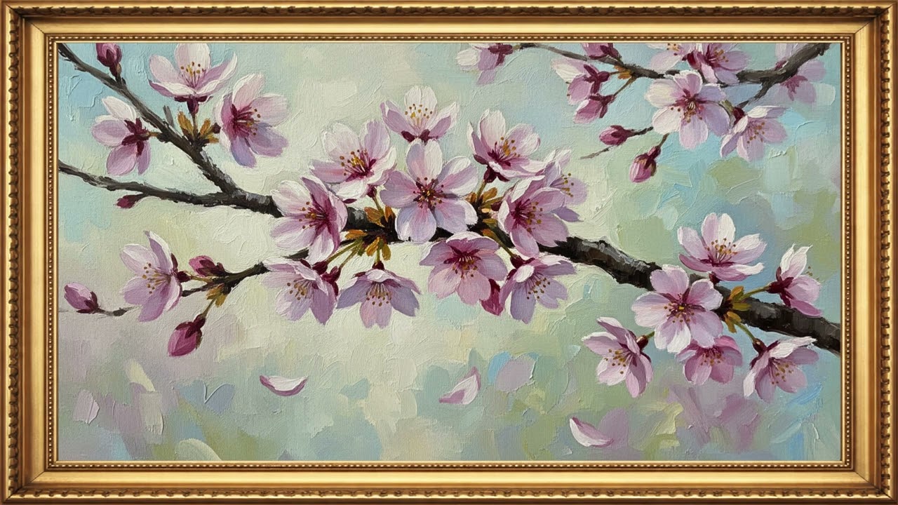 Sakura Bloom | Artistic Oil Painting 4K 1 Hour