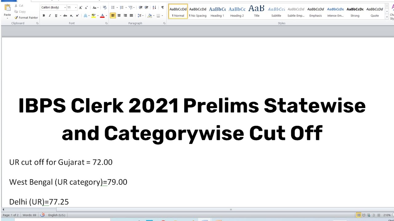 IBPS CLERK 2021 STATEWISE & CATEGORYWISE CUT OFF | IBPS CLERK 2021 PRELIMS CUT OFF | IBPS CLERK 2021