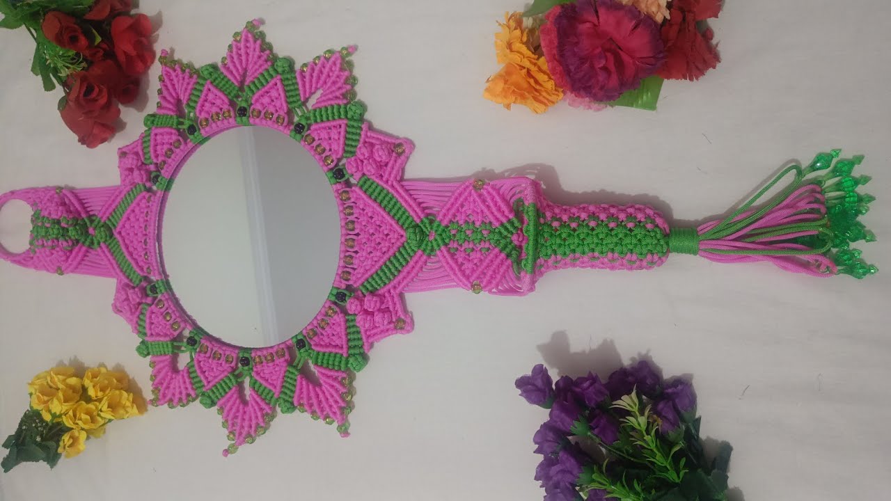 Macrame round shape mirror 🪞