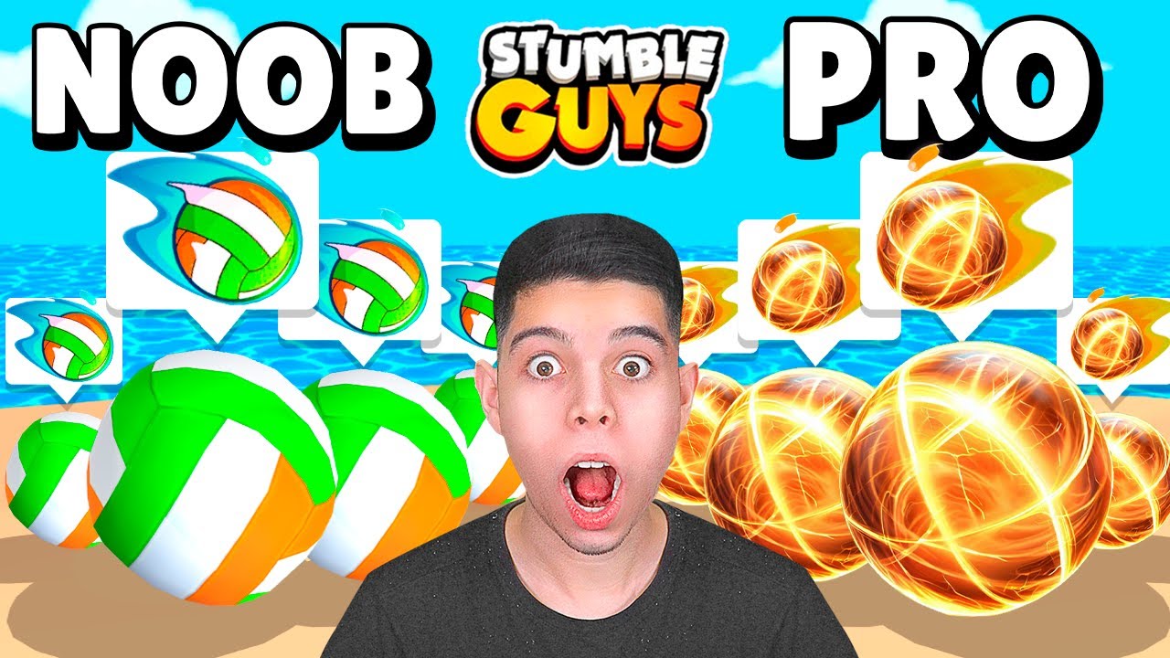 EVOLUI MINHAS HABILIDADES COM A BOLA ATÉ ME TORNAS UM MESTRE DAS BOLAS NO STUMBLE GUYS! 😳