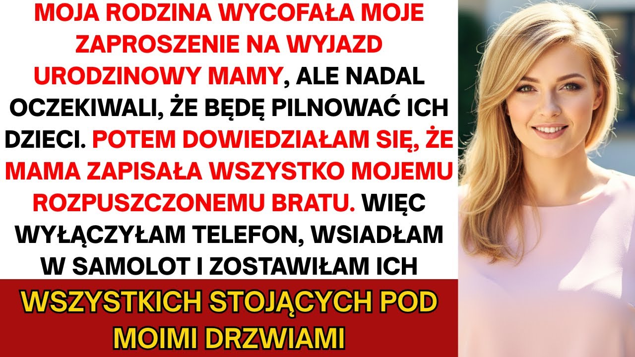 Rodzina skreśliła mnie z wyjazdu mamy, ale chciała darmową opiekę; potem dowiedziałem się o spadku