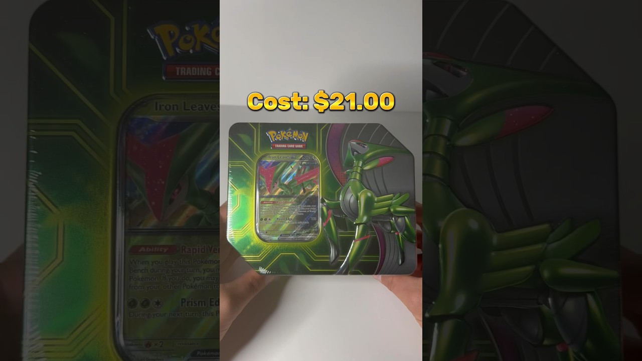 I open a Pokemon Iron Leaves Tin