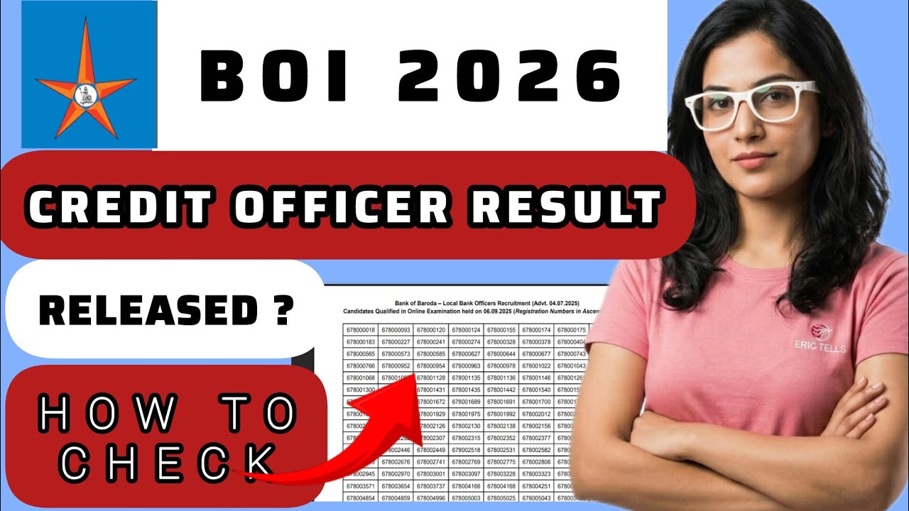 bank of india credit officer result 2026 | boi credit officer result 2026