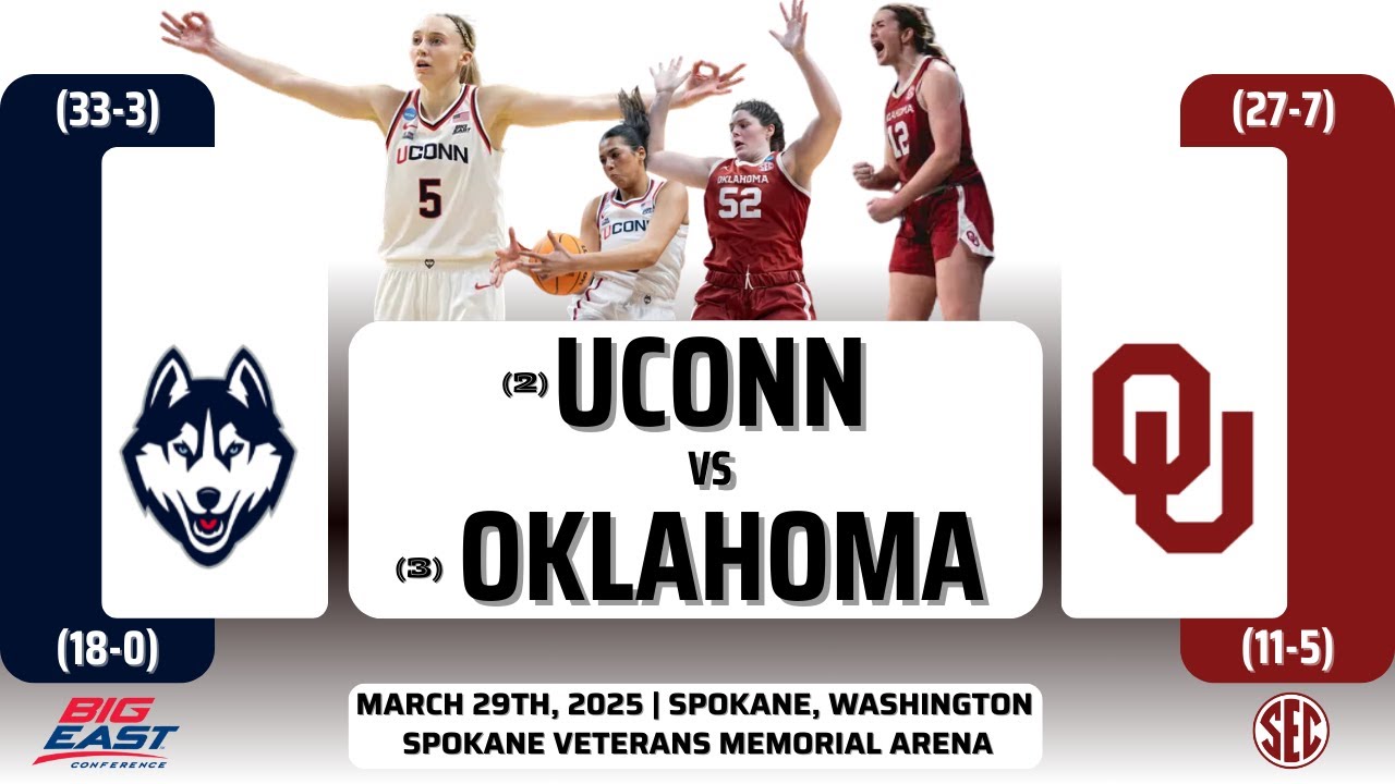 (2) UConn vs (3) Oklahoma | NCAA Tournament: Sweet 16 | 3.29.25