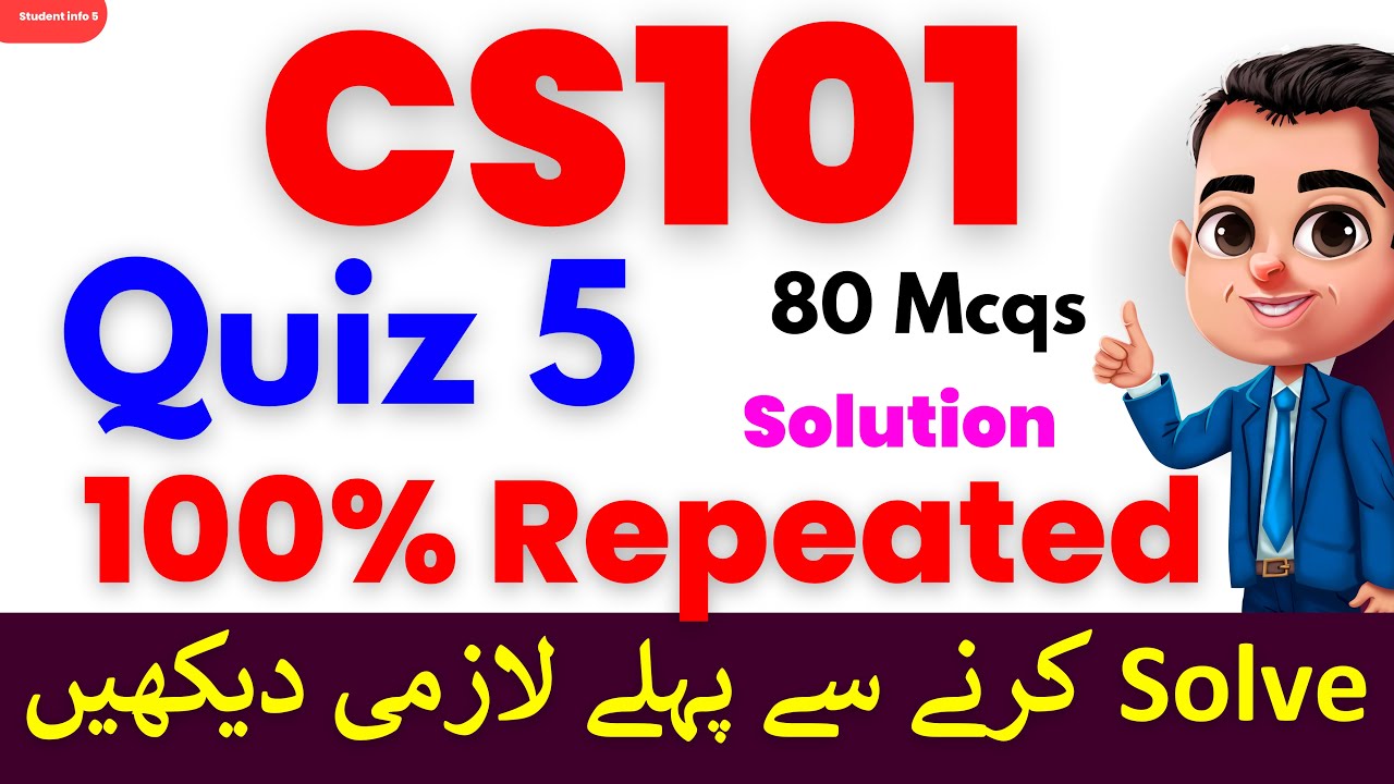 Cs101 Quiz 5 2024 || Cs101 Quiz 5 Solution 2024 || Cs101 Quiz 5 Spring 2024 || Cs101 quiz 5 2023