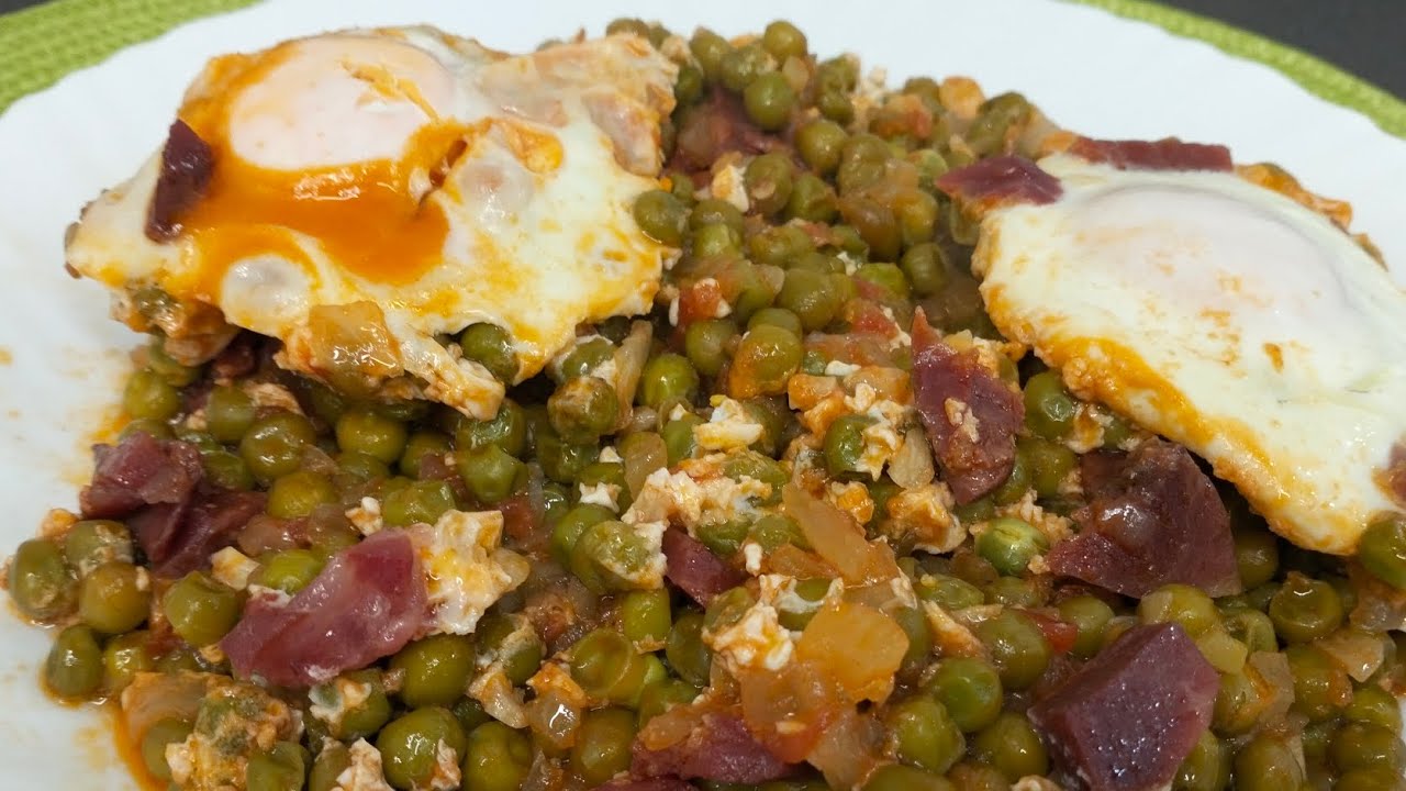 Guisantes con jamón/Guisantes con jamón y huevo