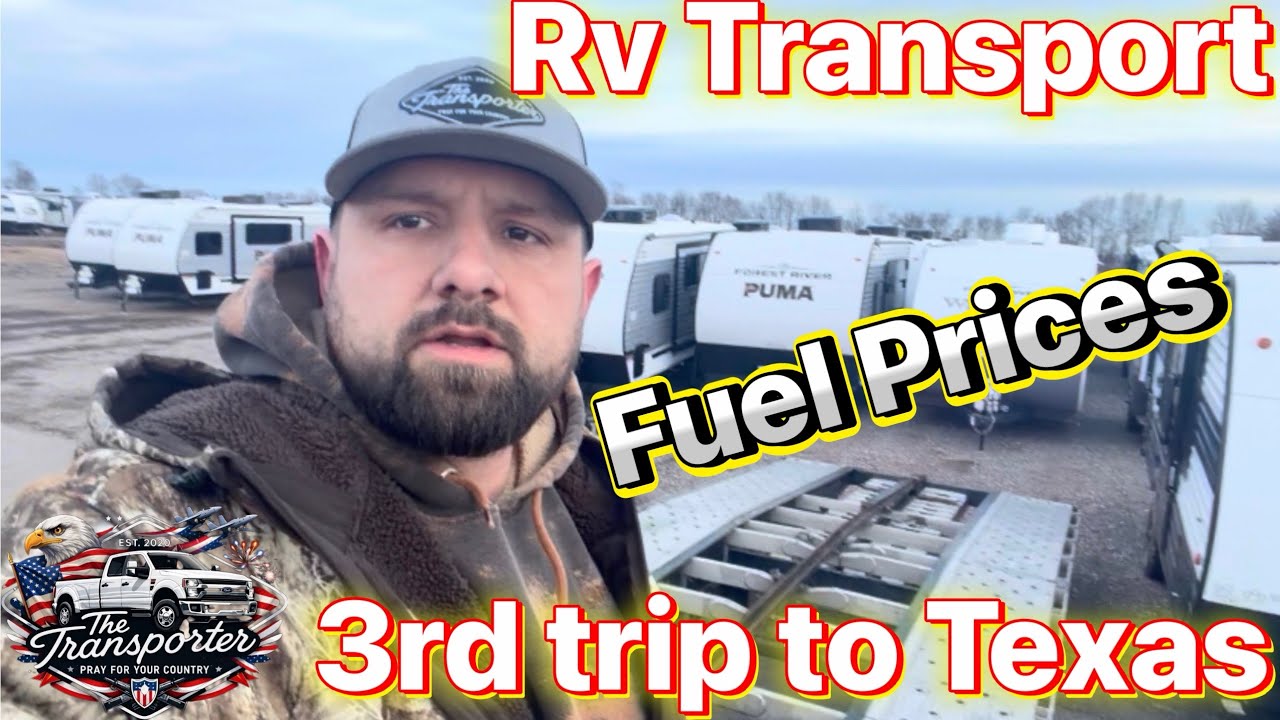 Rv transport. Fuel prices. Texas again. #rvtransport #fuelprices #ford #vlog #powerstroke #otr #rv