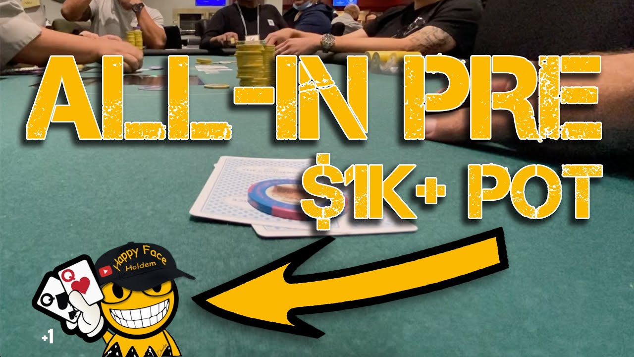 We 5-Bet JAM ALL-IN PRE CAN WE HOLD for over a $1K pot?  - Happy Face Holdem Poker vLog Episode 52