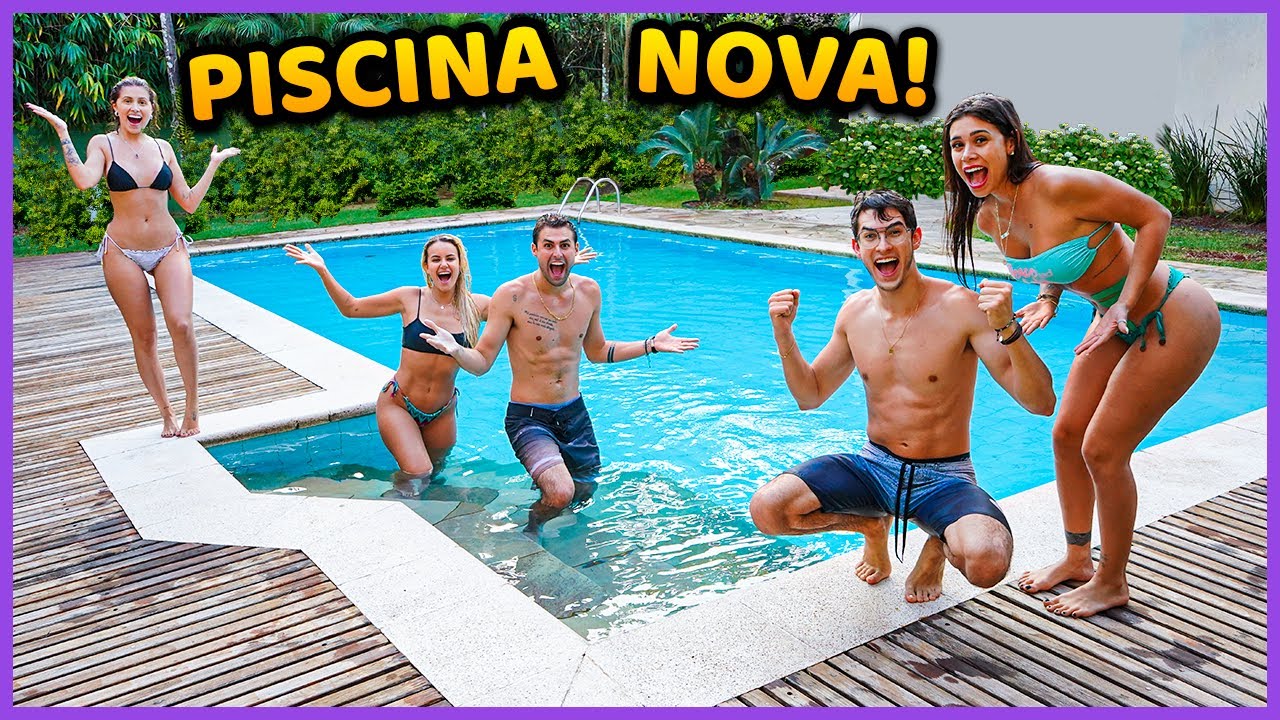 ENTRAMOS NA PISCINA DA CASA NOVA PELA PRIMEIRA VEZ!! ( PISCINA NOVA ) [ REZENDE EVIL ]