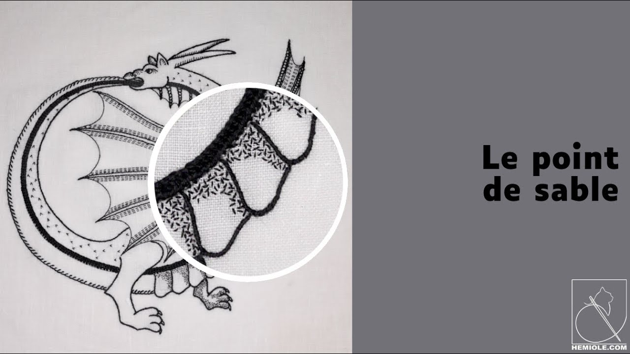 Broderie noire de la Renaissance : le point de sable