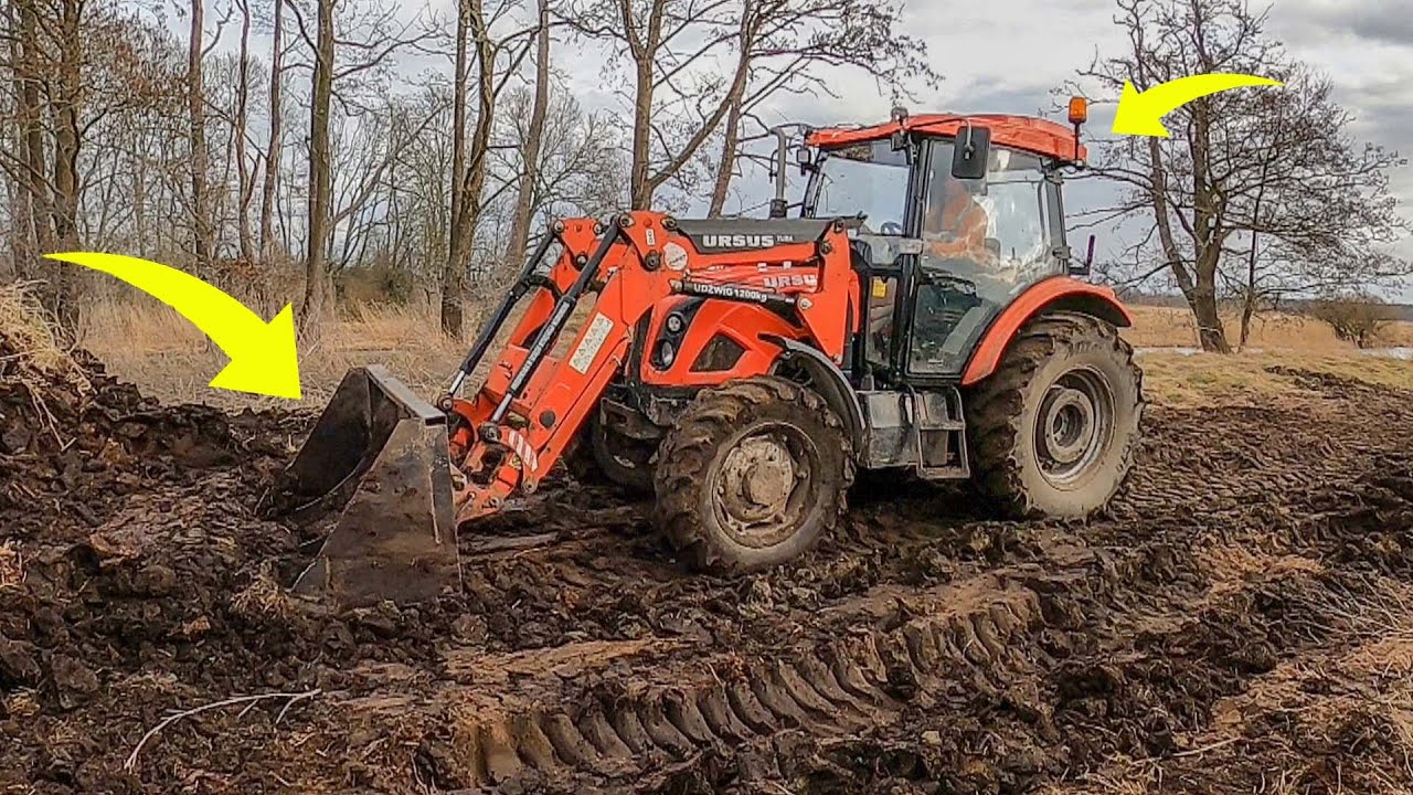 4 letni obornik na ŁĄKĘ! Załadunek łyżką konstrukcji TATY! Ursus c382,c355 mikrodawid dż