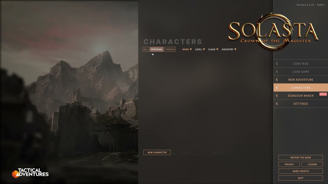 [SOLASTA - Crown of the Magister] Character Creation +  INTRO PART#1