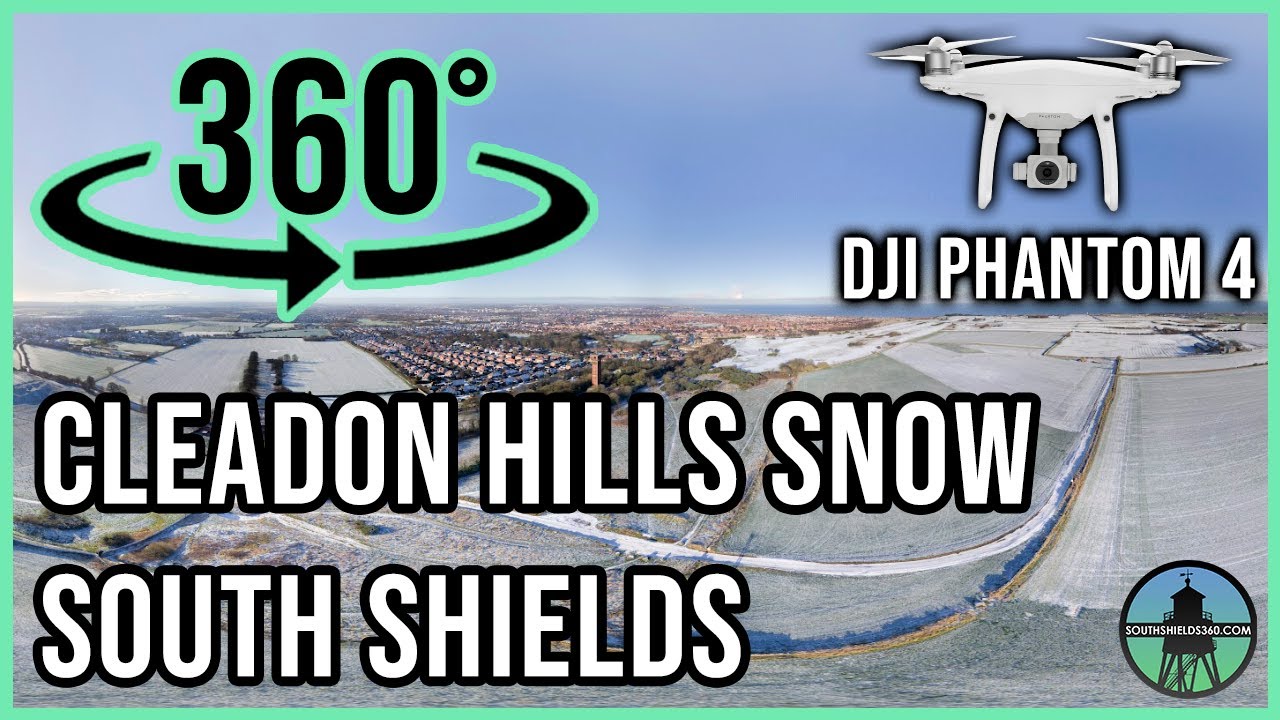 Cleadon Hills Snow, South Shields, England - Aerial 360 Degree Photography | DJI Phantom 4