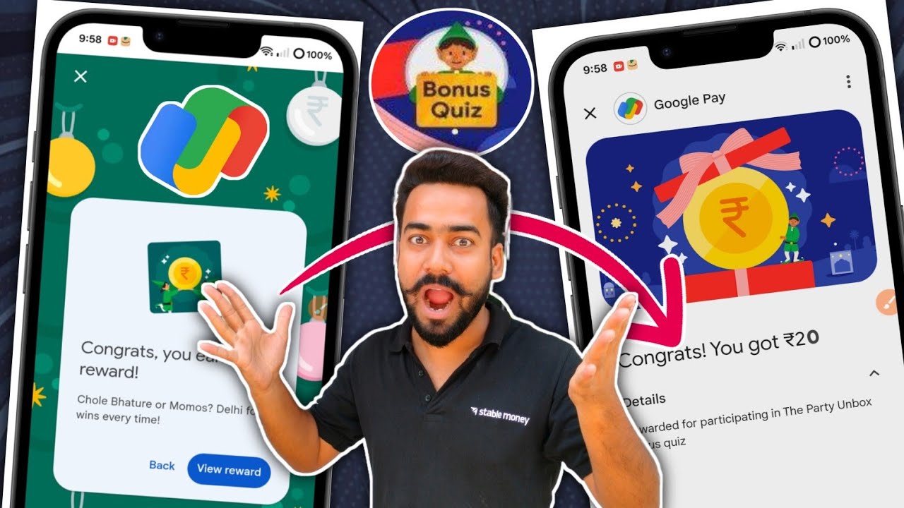 😱Google Pay Party Unbox🔥Bonus Quiz Offer | G-pay Upto ₹20 Cashback Offer | GPay Quiz offer 