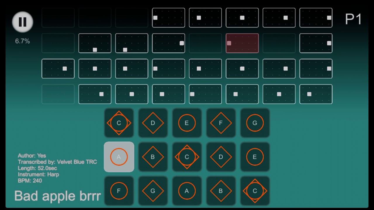 Sky: [cotl] Bad Apple Music sheet [simple]
