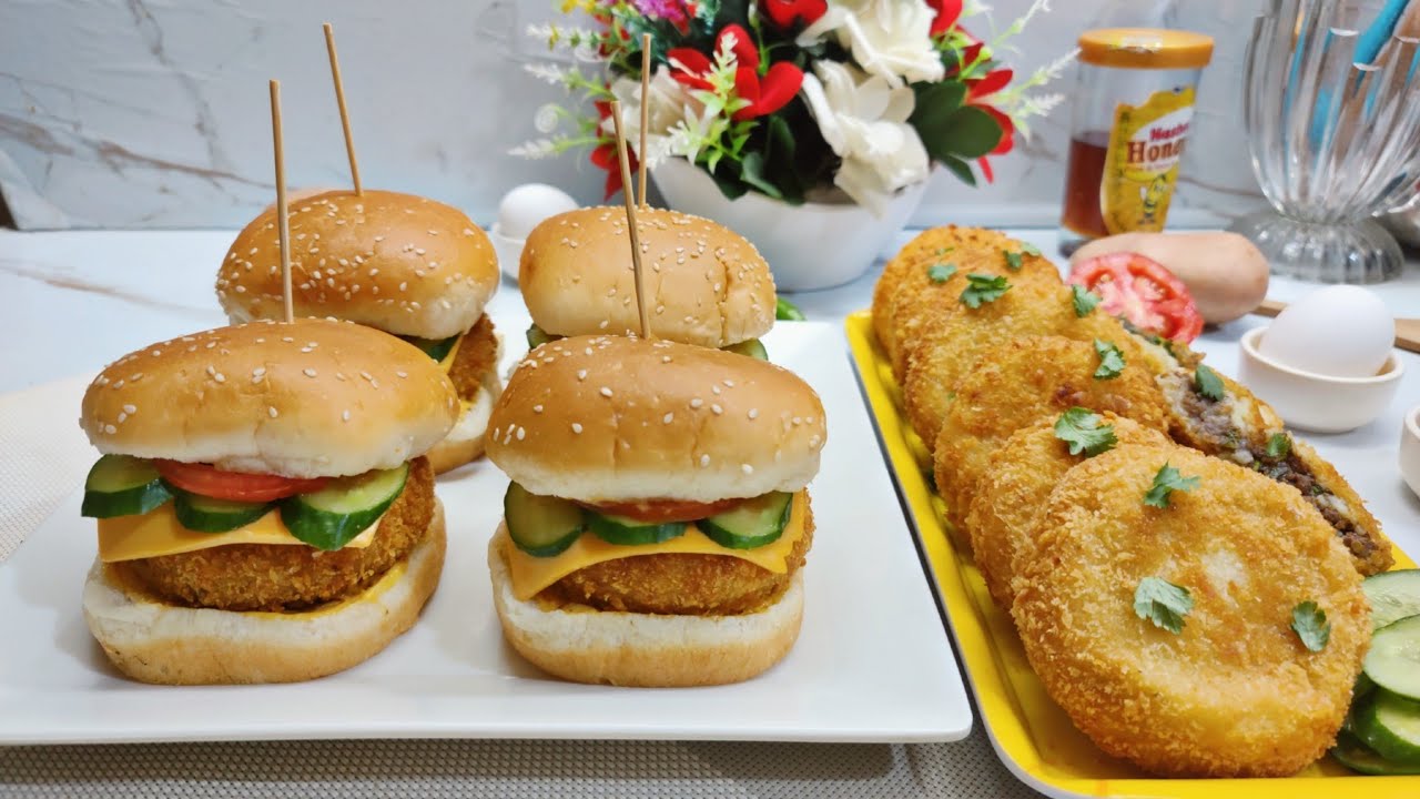 Qeema Aaloo Pattie & Cheesey Burger Pattie | Hum Sub ke Pasand | M food"s Recipe