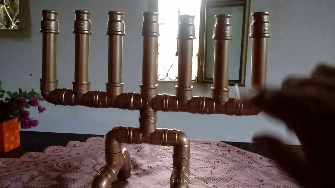 Candelabro bíblico feito de pvc soldável. Parte 2