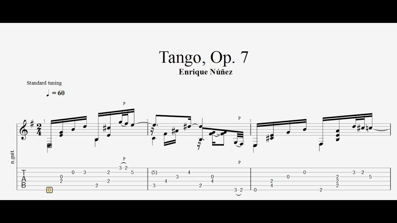 Enrique Núñez - Tango, Op. 7 - Tab