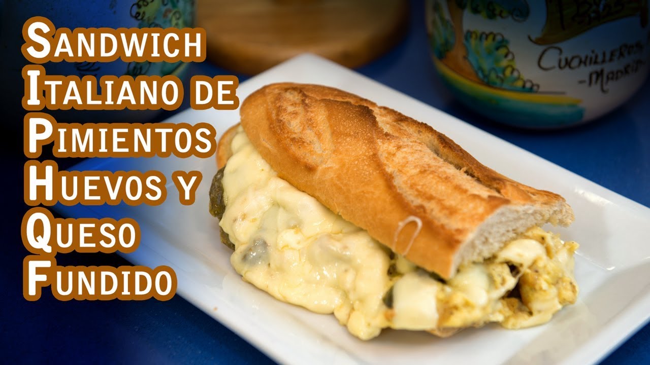 Sandwich Italiano de Pimientos, Huevos y Queso Fundido Estilo Chicago