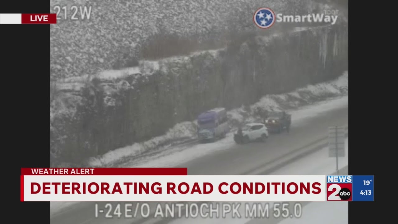 Bus crashes near other vehicles on I-24 near Antioch Pike