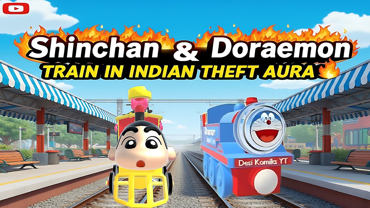 Shinchain & Doraemon Train in Indian Theft Aura.  #indiantheftauto