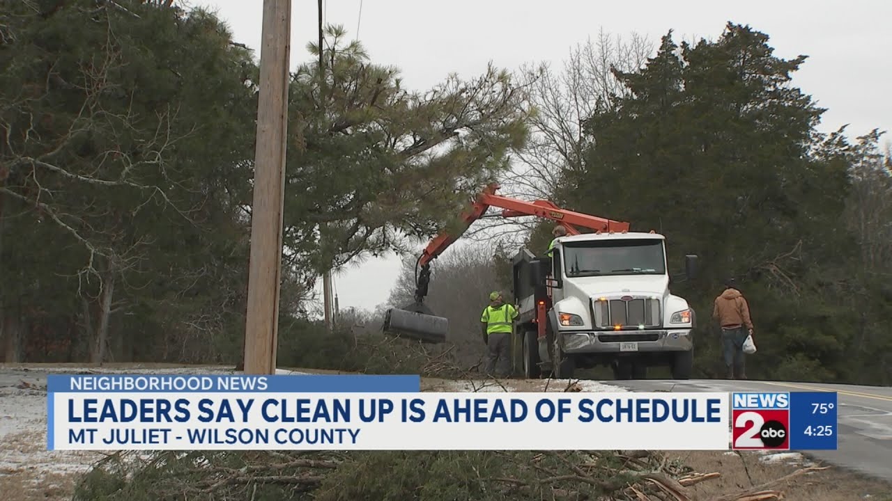 Mt. Juliet leaders say debris cleanup is ahead of schedule