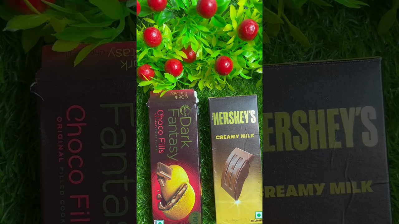 Satisfying ASMR Chocolate 🍫 Dark Fantasy Choco Fills vs Hershey’s Creamy Milk | Crunchy & Creamy